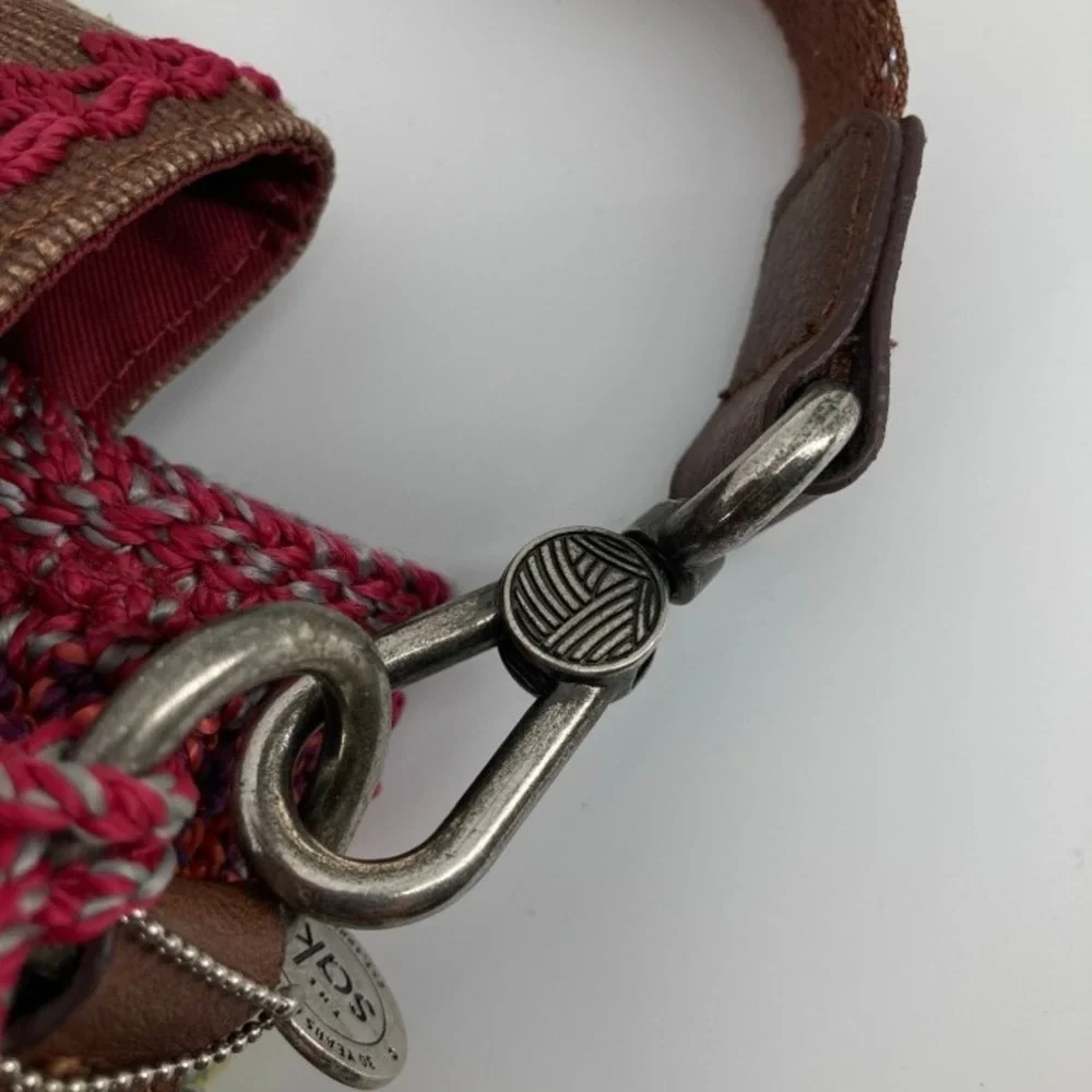 The Sak Avalon Crochet Backpack Convertible Shoulder Bag Striped Boho Drawstring
